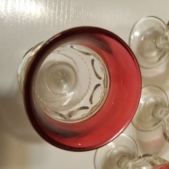 Indiana Glass Kings Crown Ruby Red/Cranberry Thumbprint Glass, Medium, Set of 4 - Picture 5 of 8